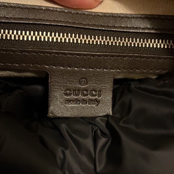 Médium Gucci duffel bag. Beige with green and red web stripe. - Picture 3 of 7